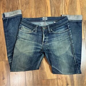 Naked and famous weird guy size 29×29 distressed straight leg cuffed 27.5